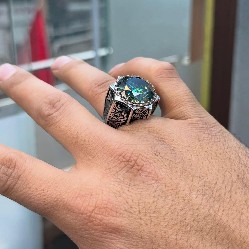 10 Carat Certified Moissanite Diamond Sterling Silver 925 Ring, Man Made Diamond Engagement Ring