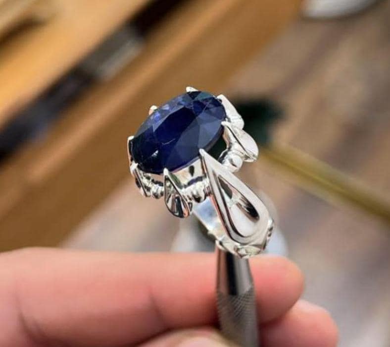 Handcrafted 10+ Carats Sapphire Ring, Mens Sapphire Ring, Natural Sapphire 925 Sterling Silver Ring, Neelam Ring