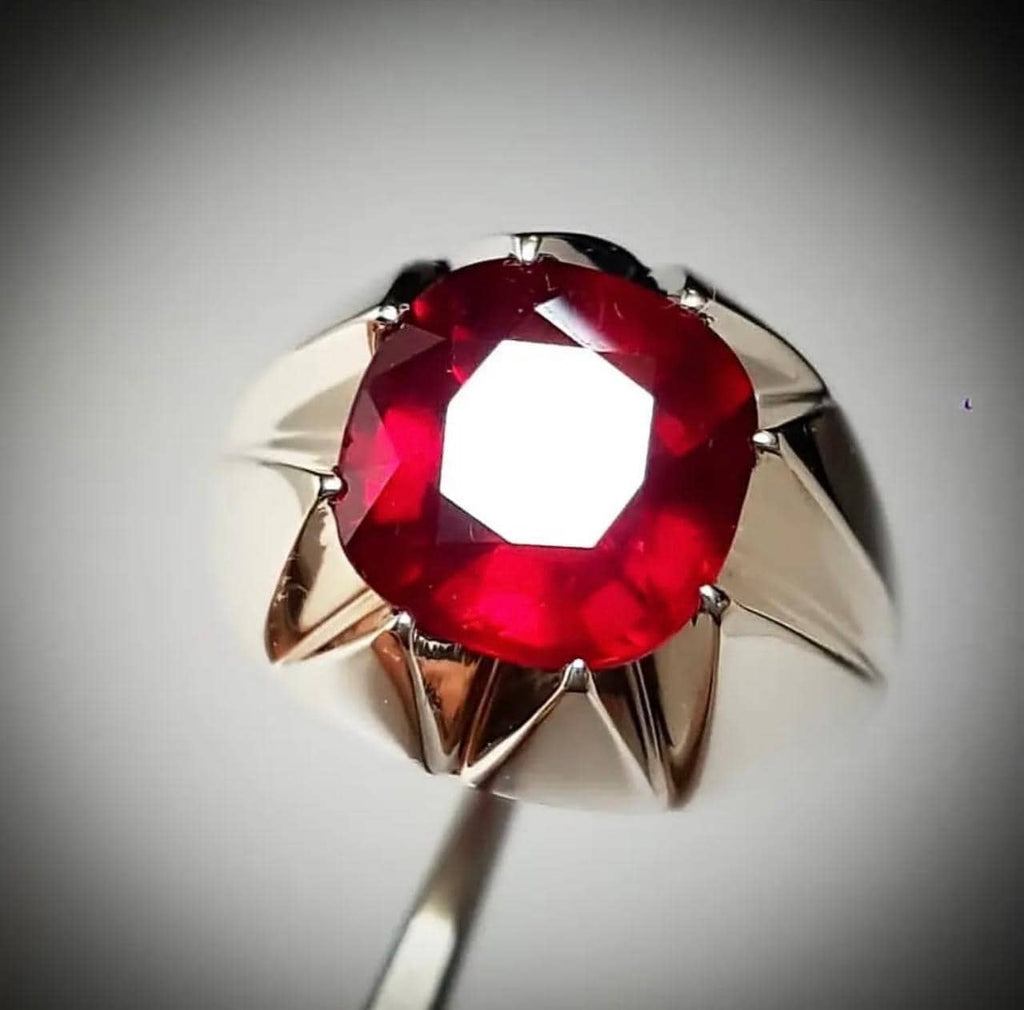 Handcrafted 10 Carats Ruby Ring, Natural Ruby Sterling Silver 925 Yaqoot Ring Ruby Gemstone Ring