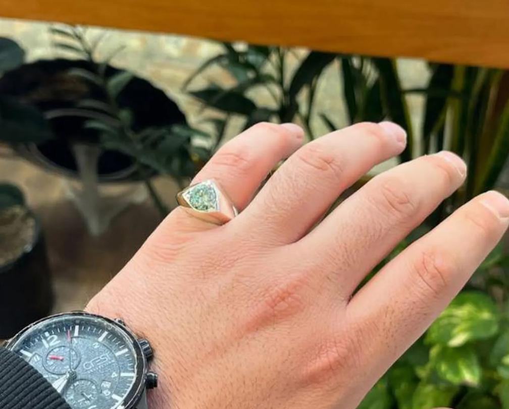 Handcrafted 3 Carats Certified Moissanite Diamond Sterling Silver 925 Ring, Man Made Diamond Engagement Ring, Gift for him