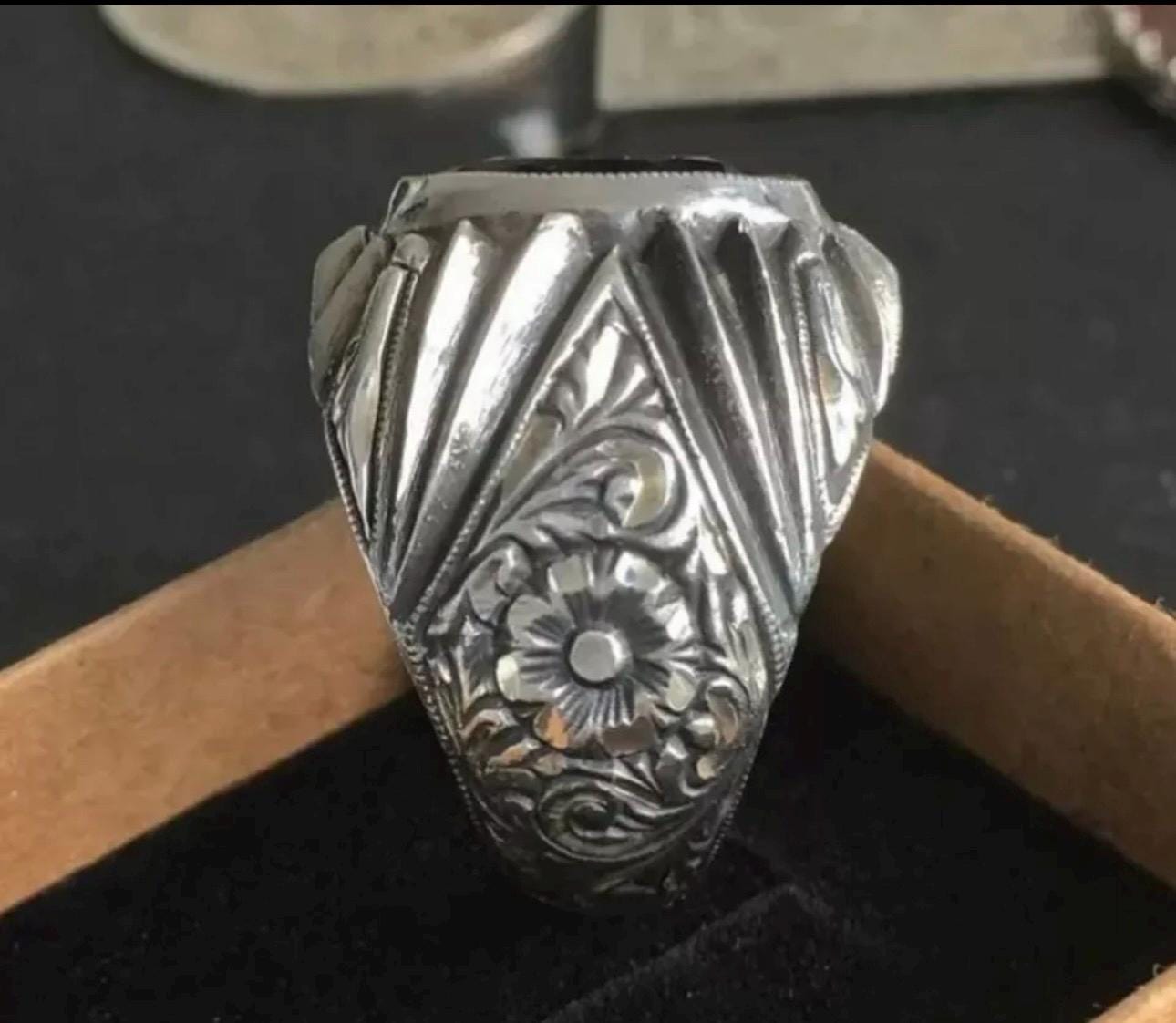 Handcrafted Mens Sapphire Ring, Blue Sapphire Ring, Natural Sapphire 925 Sterling Silver Ring, Neelam Ring