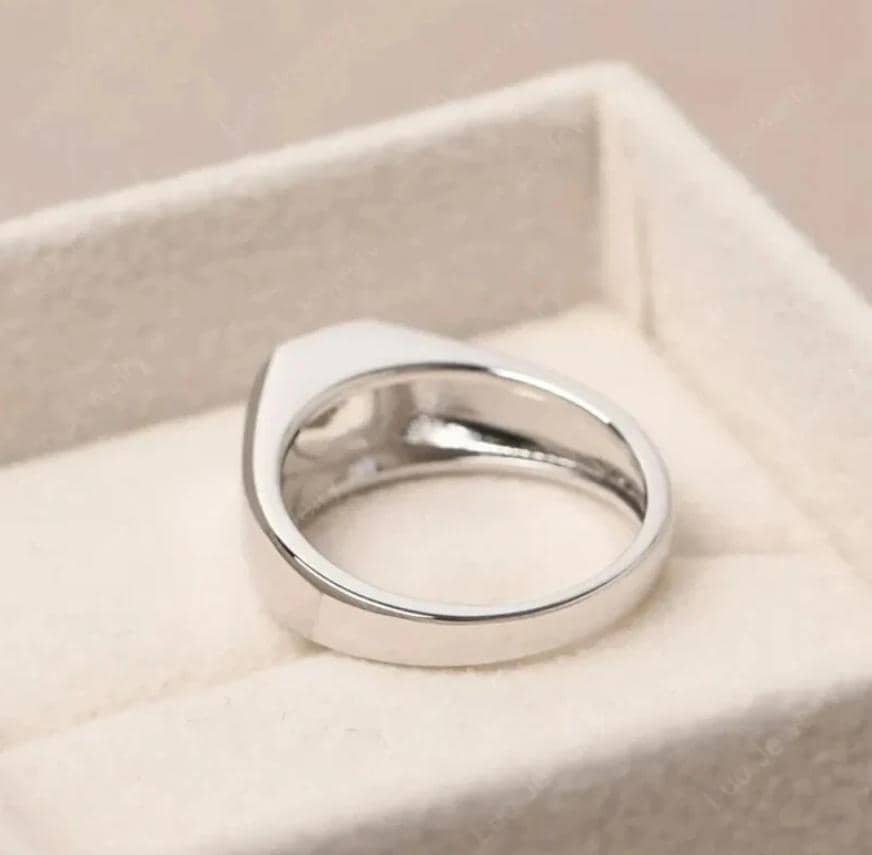 Handcrafted Mens Sapphire Ring, White Sapphire Ring, Sapphire 925 Sterling Silver Ring, Neelam Ring