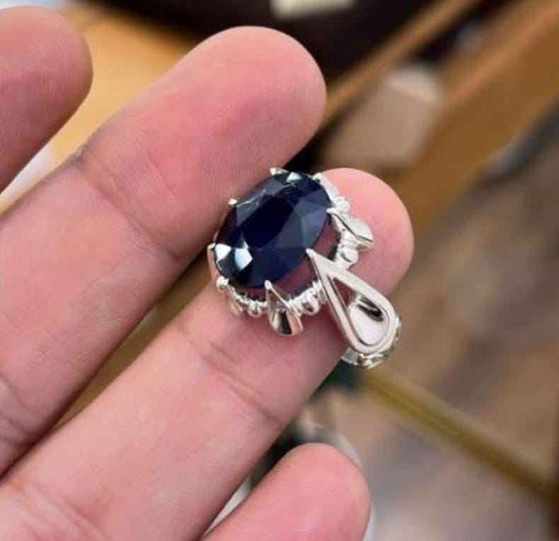 Handcrafted 10+ Carats Sapphire Ring, Mens Sapphire Ring, Natural Sapphire 925 Sterling Silver Ring, Neelam Ring